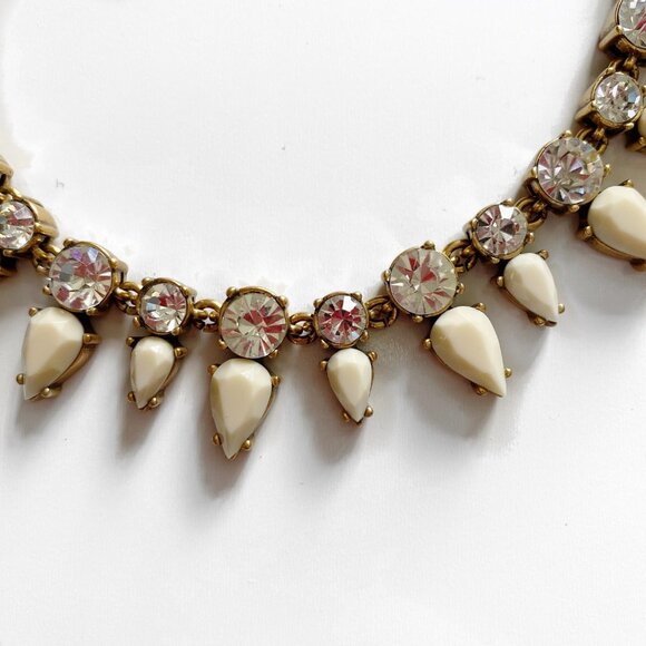 J. CREW CRYSTAL & IVORY STATEMENT NECKLACE - Picture 2 of 4